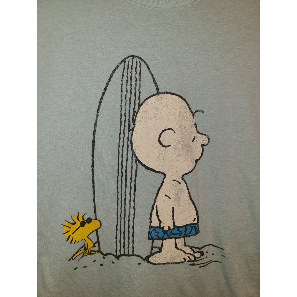 Men's Goodfellow & Co. T-shirt peanuts Charlie Brown surfboard blue size Med‎